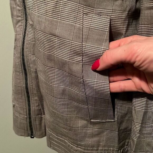 H&M Men's Gray Full Zip Plaid Lightweight Lined Bomber Jacket Size 36R NWT - Picture 4 of 13